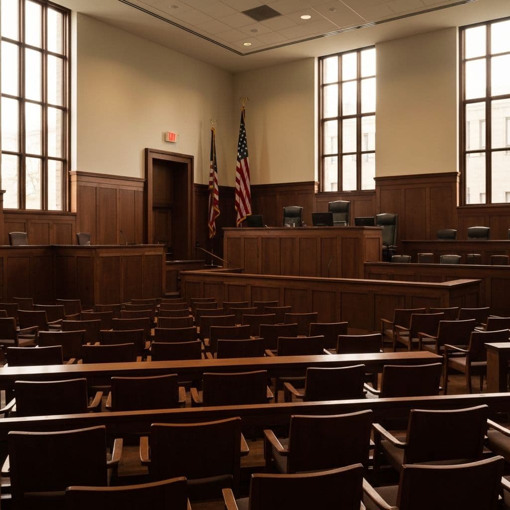 Interior view of a Michigan courtroom